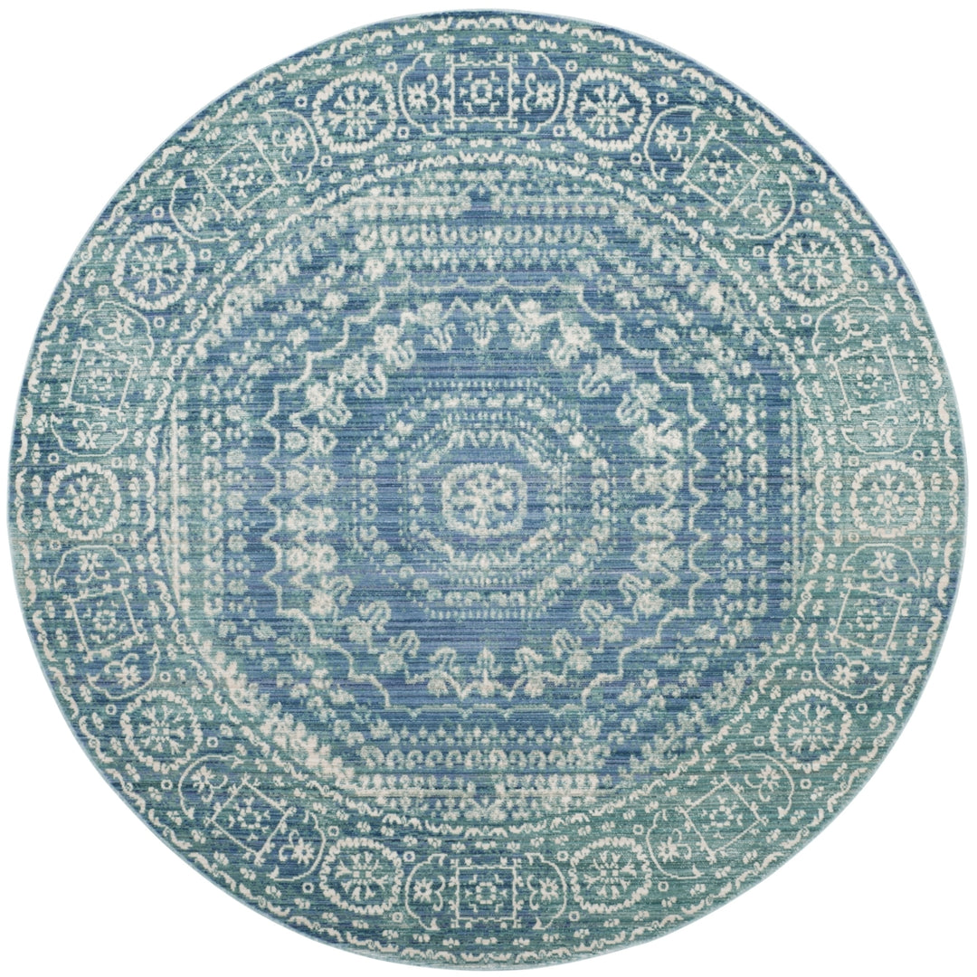 SAFAVIEH Valencia Collection VAL205R Blue / Multi Rug Image 4