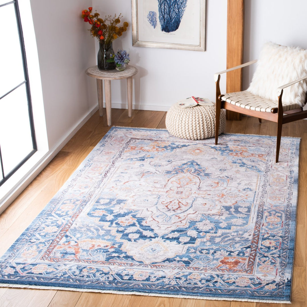 SAFAVIEH Valencia Collection VAL490M Blue / Gold Rug Image 1