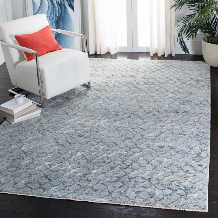 SAFAVIEH Valencia Collection VAL536M Light Blue/Grey Rug Image 1