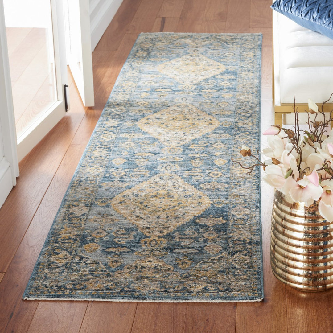 SAFAVIEH Valencia Collection VAL564M Blue / Gold Rug Image 3