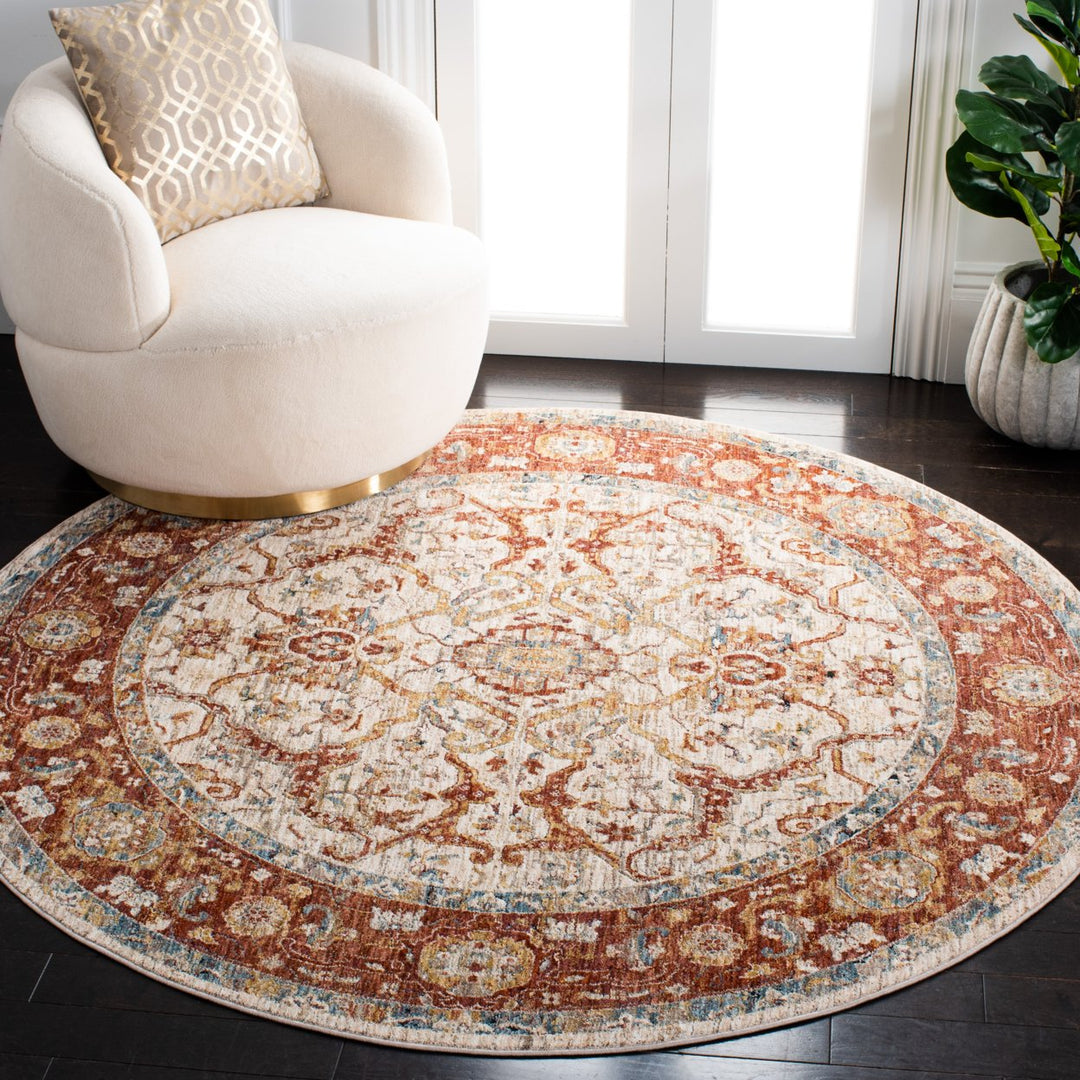 SAFAVIEH Valencia Collection VAL566B Ivory / Rust Rug Image 2