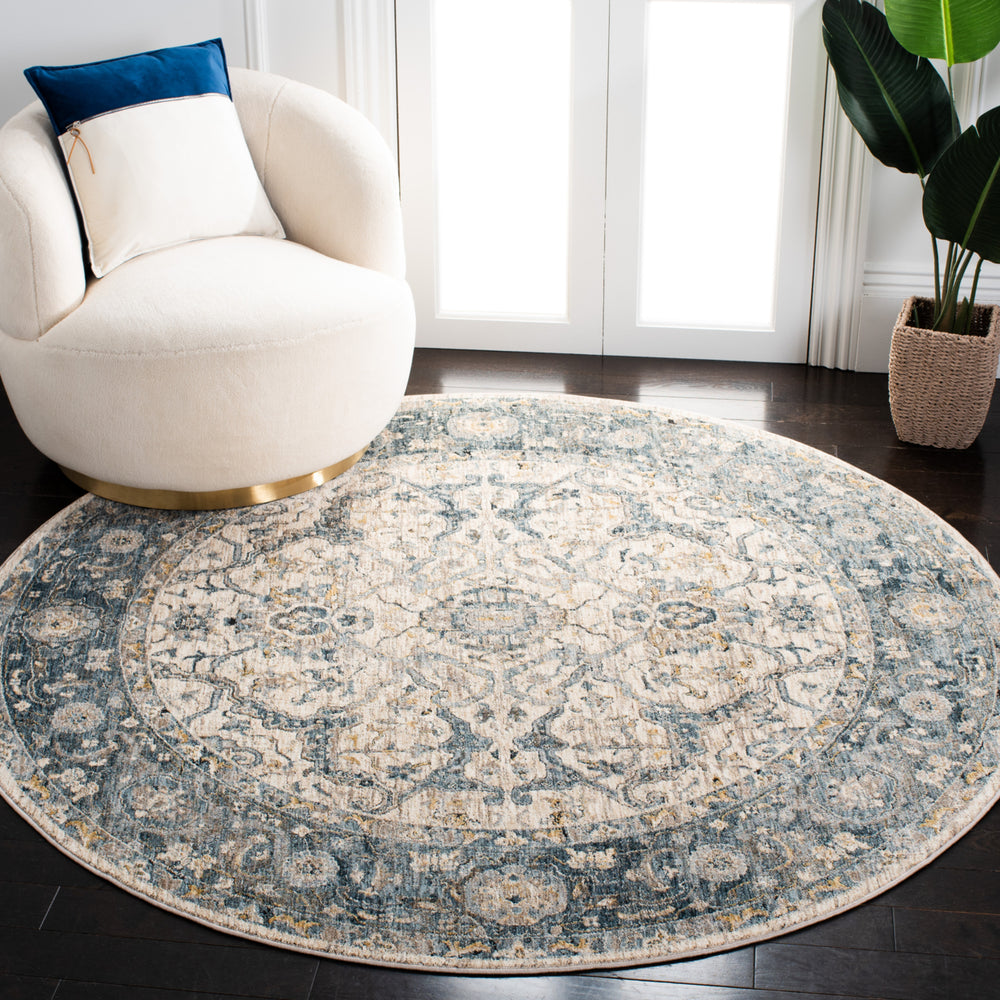 SAFAVIEH Valencia Collection VAL566A Ivory / Blue Rug Image 2