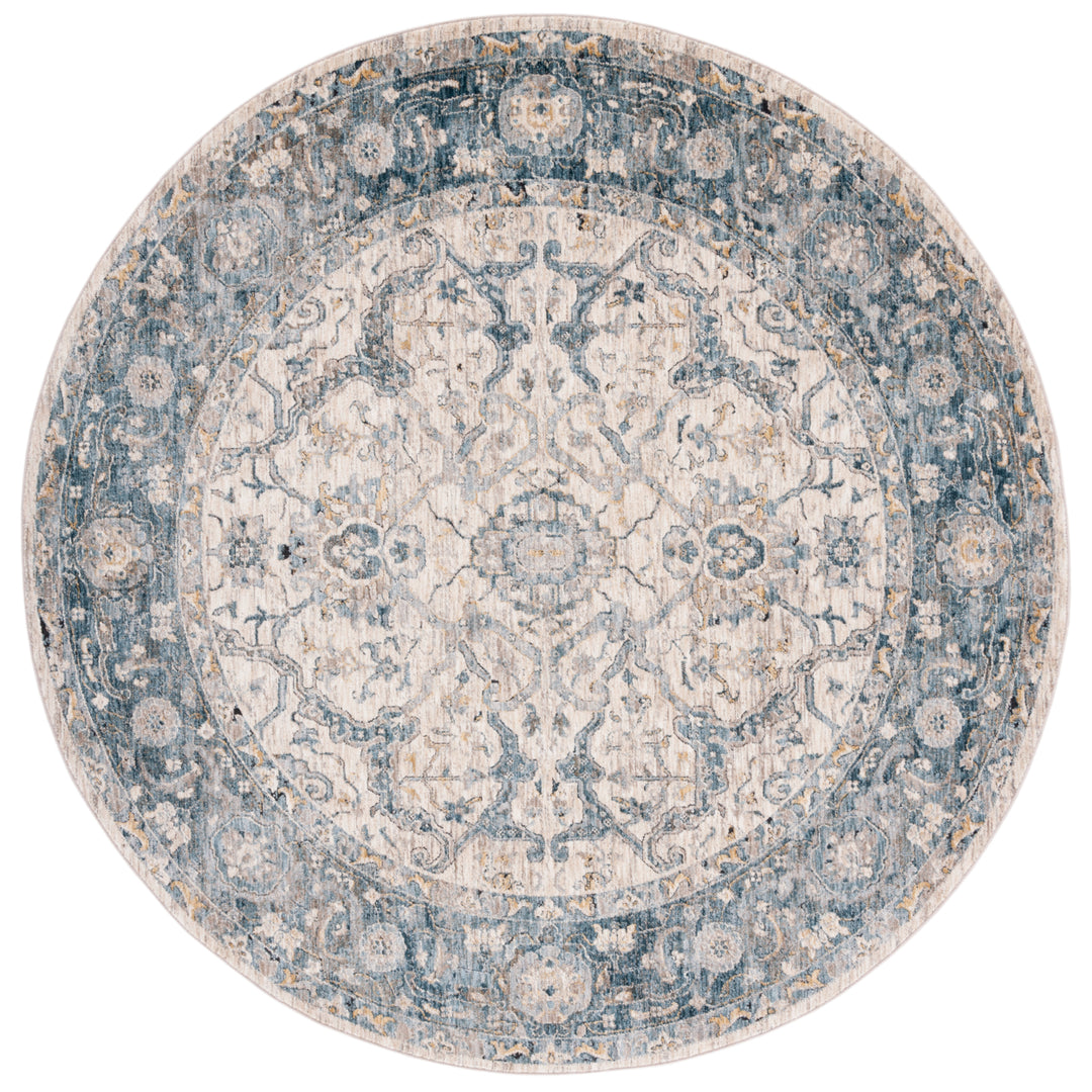 SAFAVIEH Valencia Collection VAL566A Ivory / Blue Rug Image 4