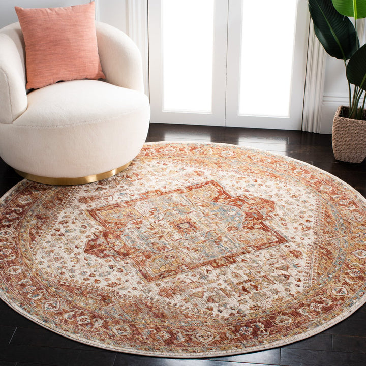 SAFAVIEH Valencia Collection VAL568B Ivory / Rust Rug Image 2