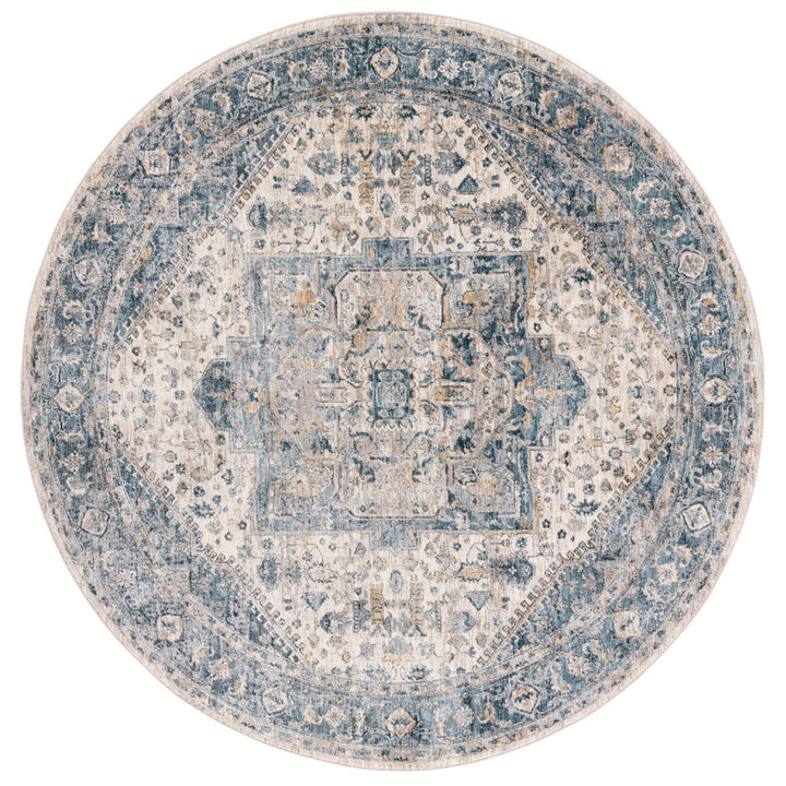 SAFAVIEH Valencia Collection VAL568A Ivory / Blue Rug Image 4