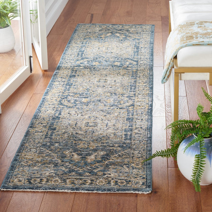 SAFAVIEH Valencia Collection VAL568M Blue / Gold Rug Image 3