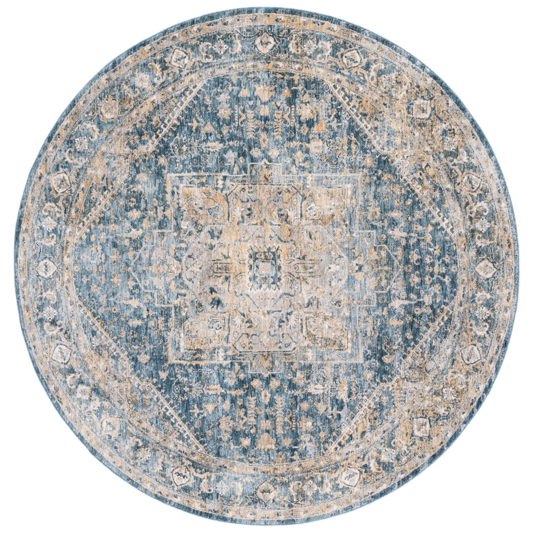 SAFAVIEH Valencia Collection VAL568M Blue / Gold Rug Image 4