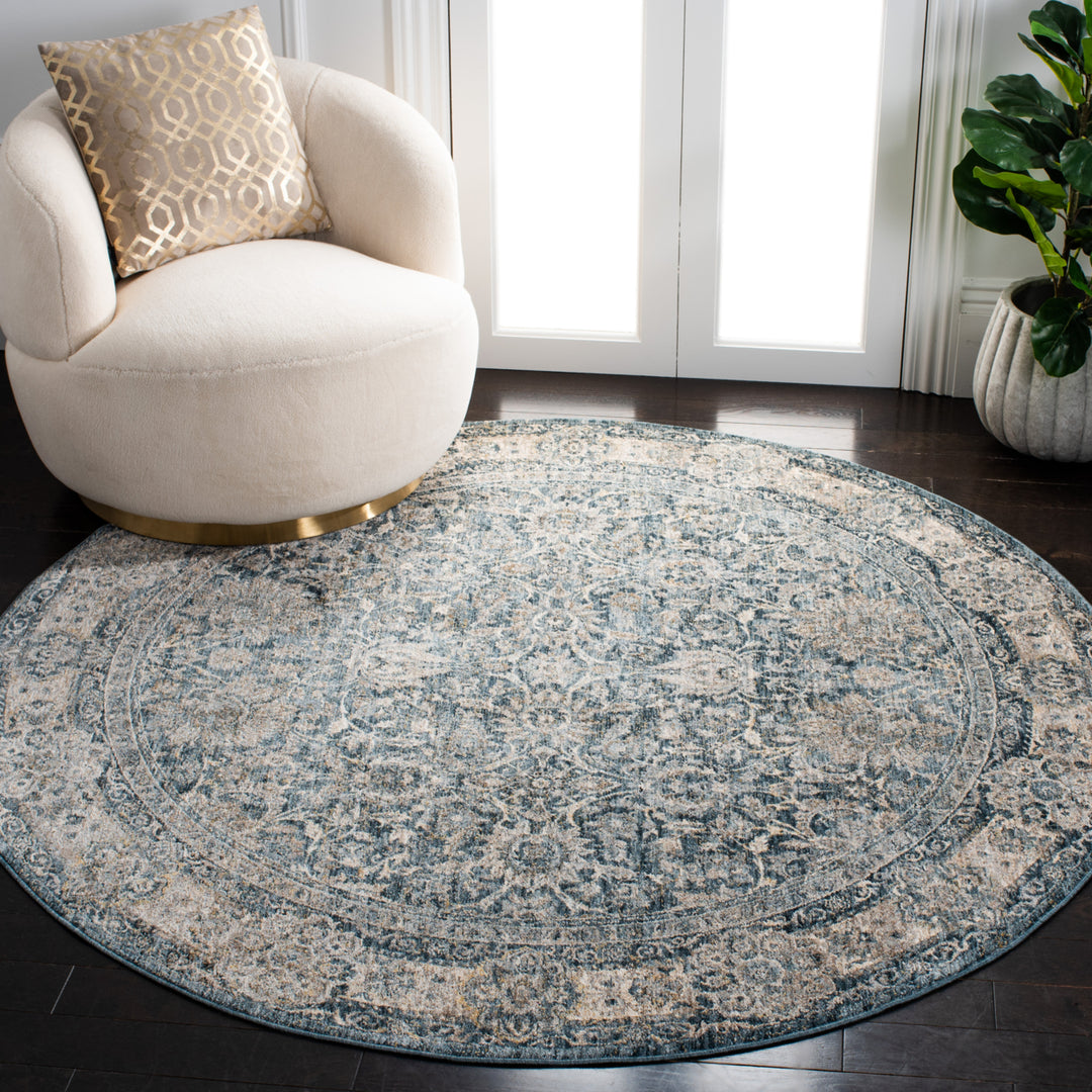 SAFAVIEH Valencia Collection VAL570C Blue / Beige Rug Image 2