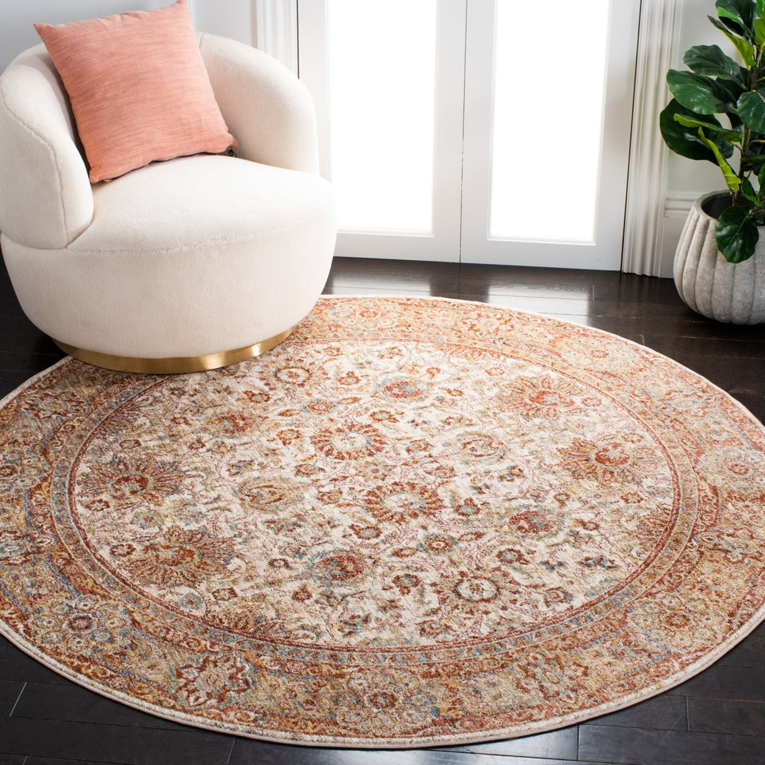 SAFAVIEH Valencia Collection VAL570B Ivory / Rust Rug Image 2