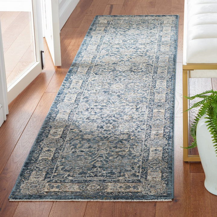 SAFAVIEH Valencia Collection VAL570C Blue / Beige Rug Image 3