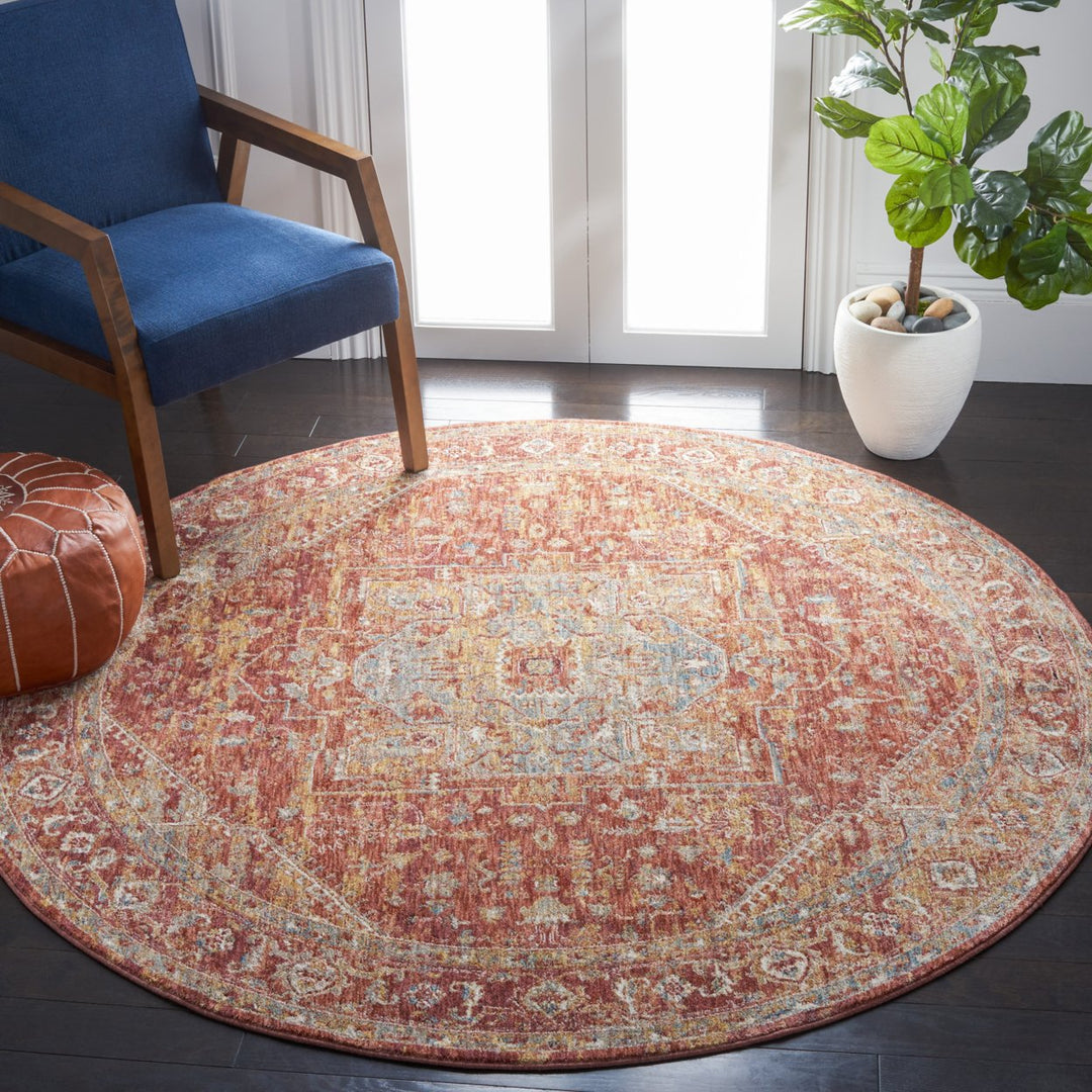 SAFAVIEH Valencia Collection VAL568P Rust/Beige Blue Rug Image 2