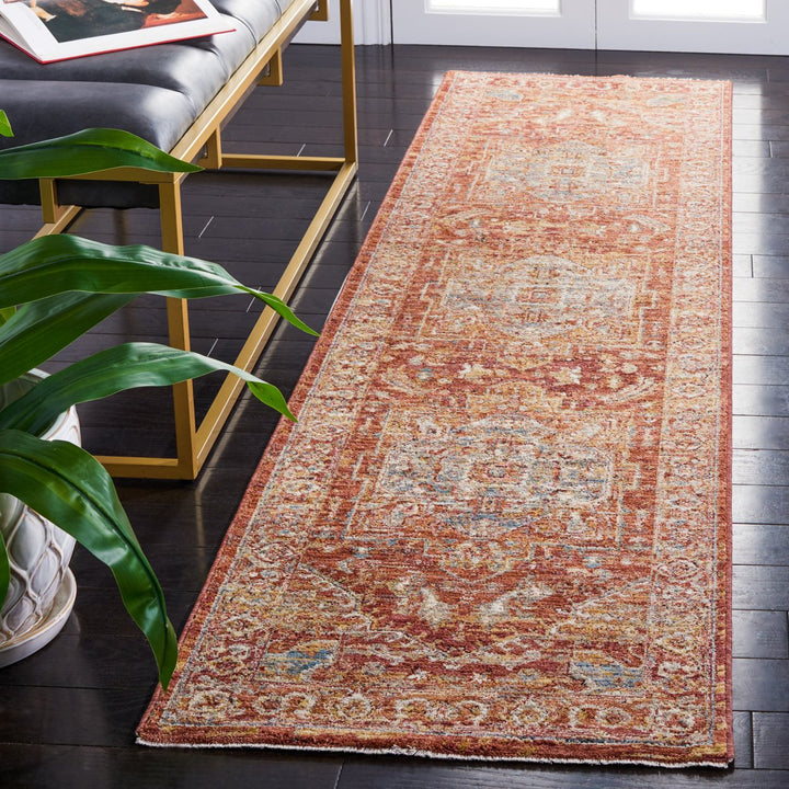 SAFAVIEH Valencia Collection VAL568P Rust/Beige Blue Rug Image 3