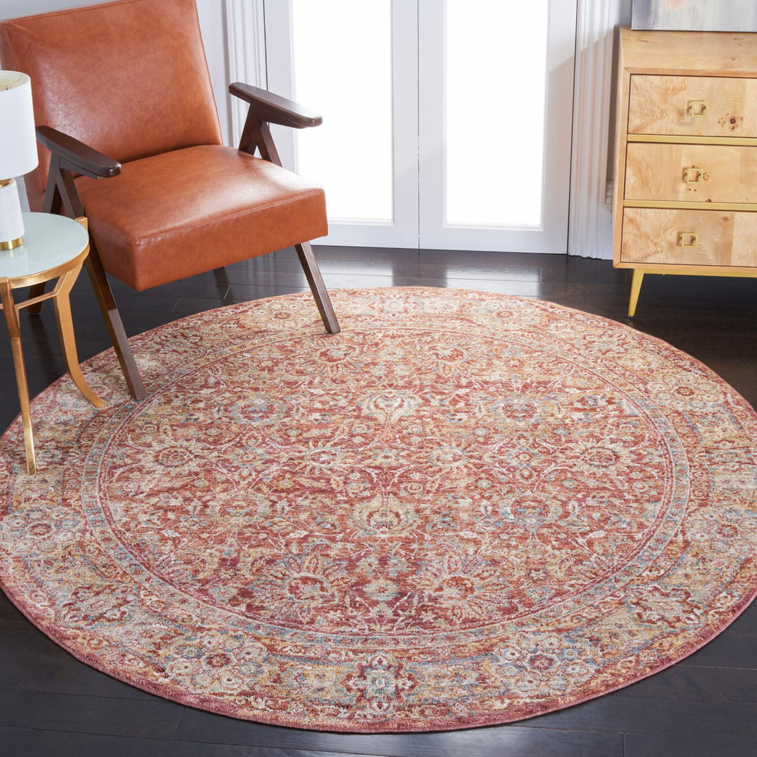 SAFAVIEH Valencia Collection VAL570P Rust / Teal Rug Image 2