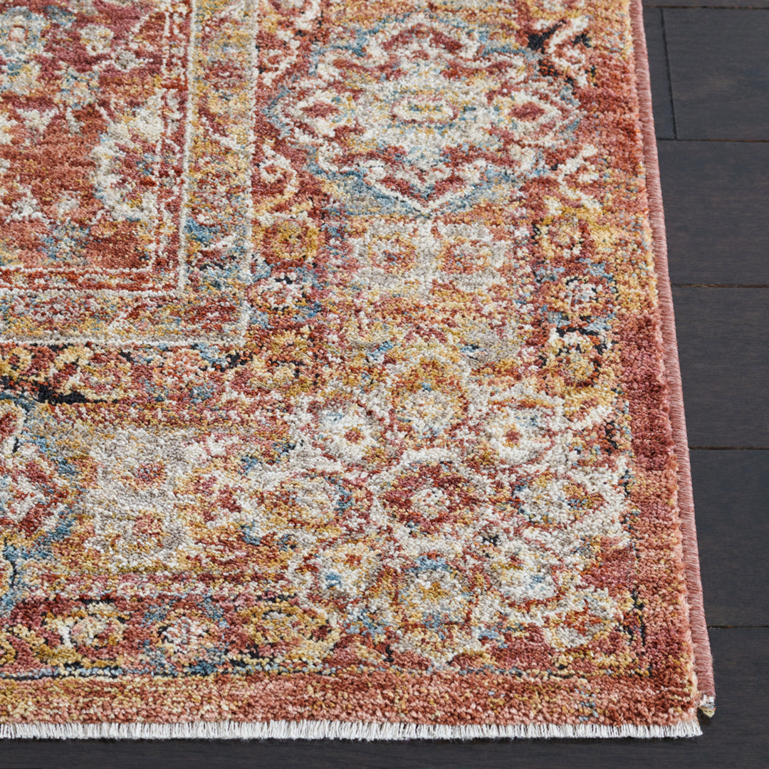 SAFAVIEH Valencia Collection VAL570P Rust / Teal Rug Image 7