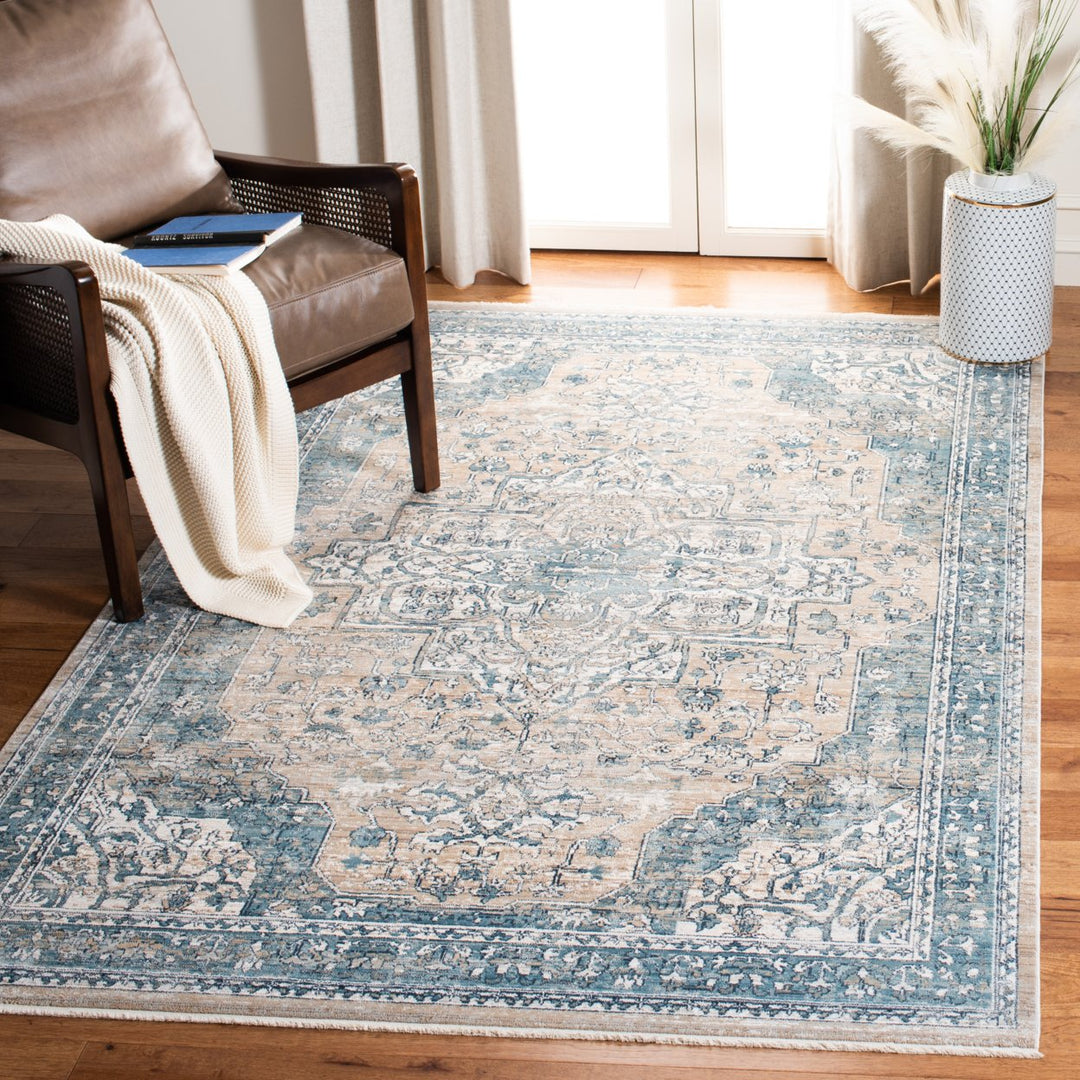 SAFAVIEH Victoria Collection VIC910F Blue / Grey Rug Image 1