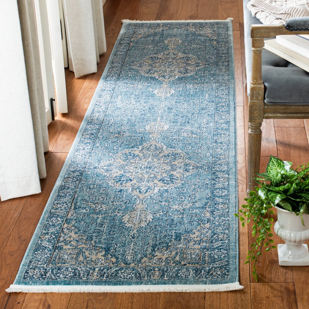 SAFAVIEH Victoria Collection VIC902N Blue / Grey Rug Image 2