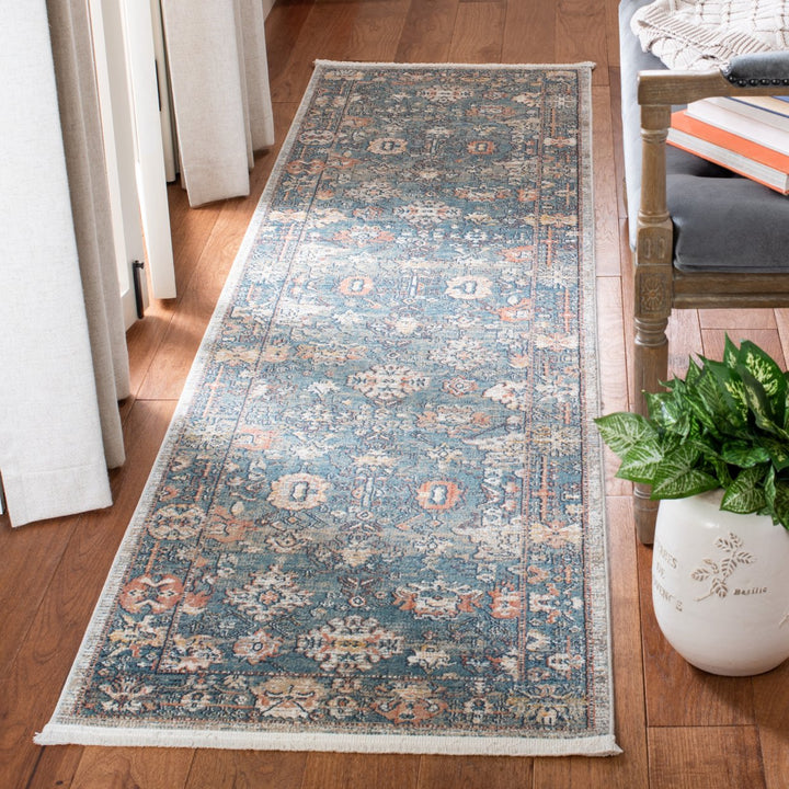 SAFAVIEH Victoria Collection VIC905M Blue / Ivory Rug Image 2