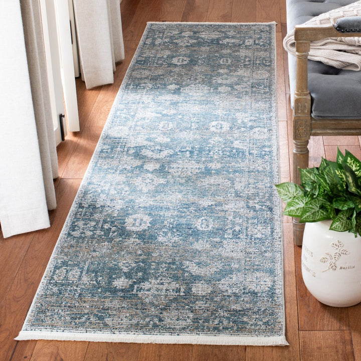 SAFAVIEH Victoria Collection VIC907M Blue / Ivory Rug Image 2