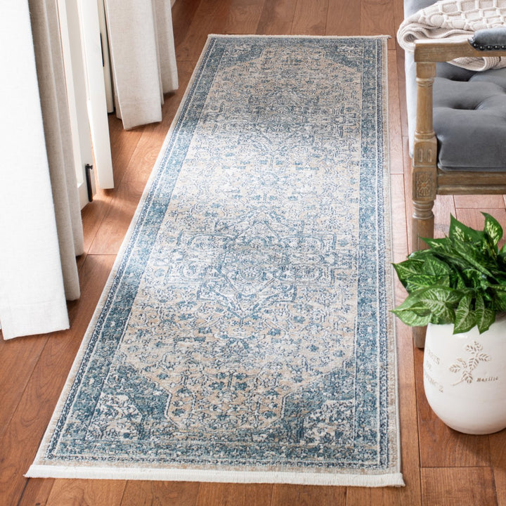 SAFAVIEH Victoria Collection VIC910F Blue / Grey Rug Image 9