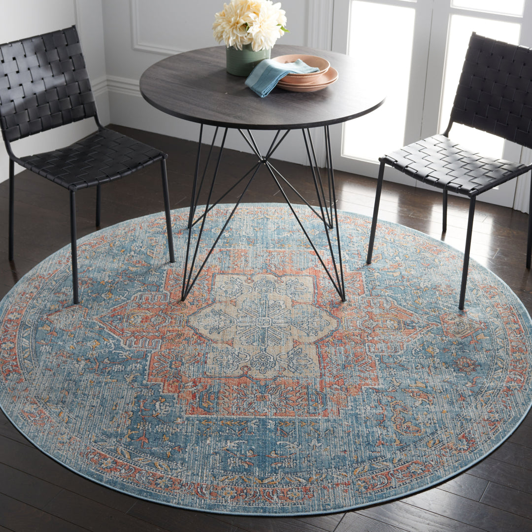 SAFAVIEH Victoria Collection VIC904N Navy / Red Rug Image 2