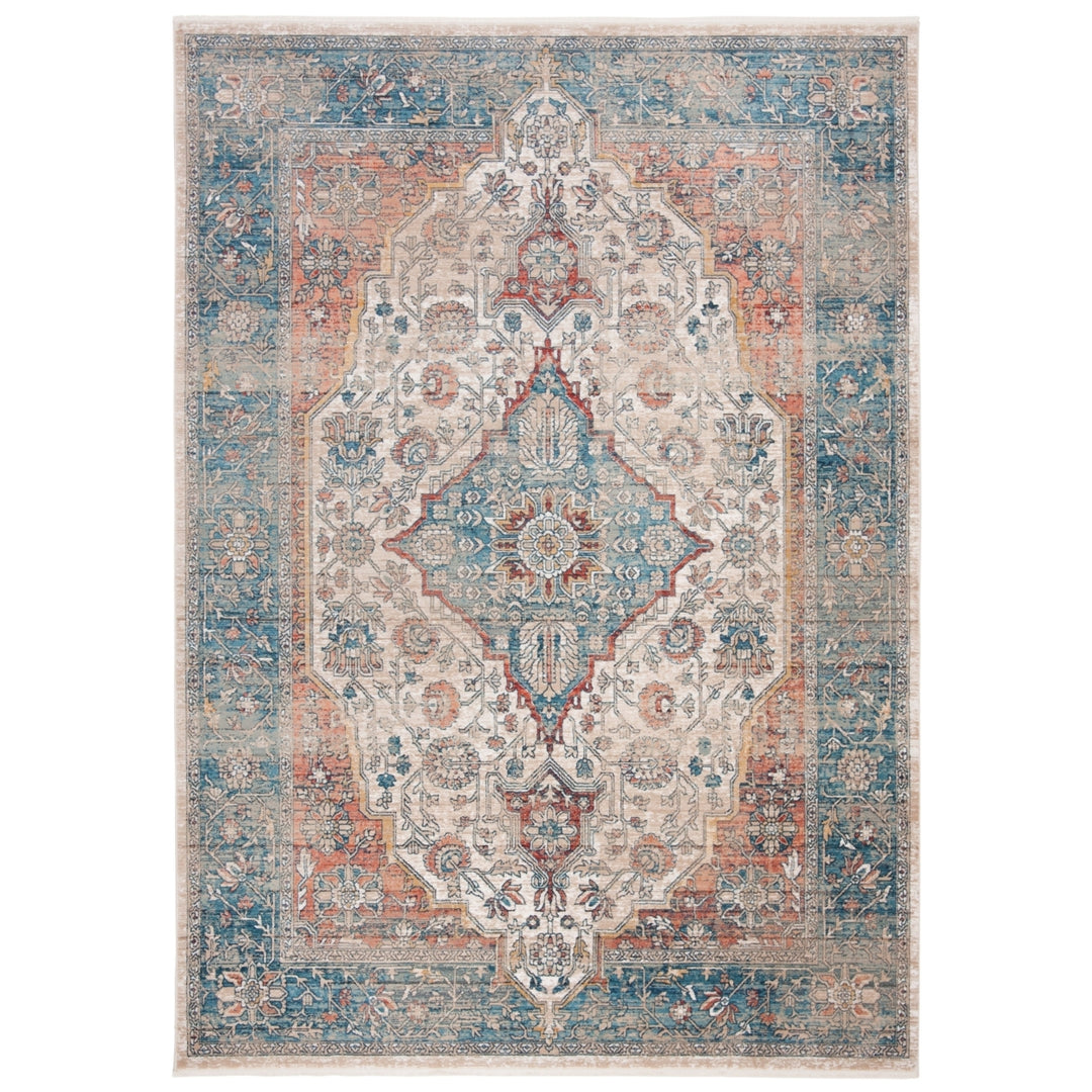 SAFAVIEH Victoria Collection VIC998M Navy / Ivory Rug Image 1