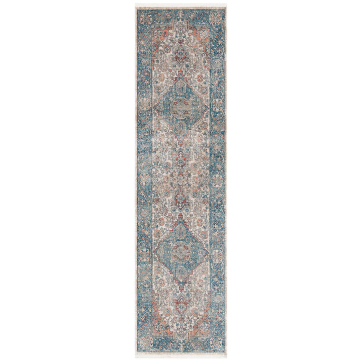 SAFAVIEH Victoria Collection VIC998M Navy / Ivory Rug Image 1