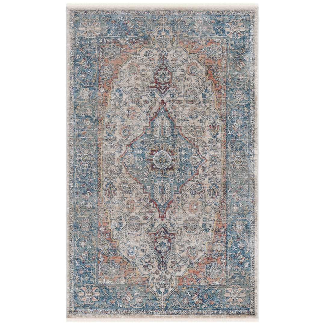 SAFAVIEH Victoria Collection VIC998M Navy / Ivory Rug Image 10