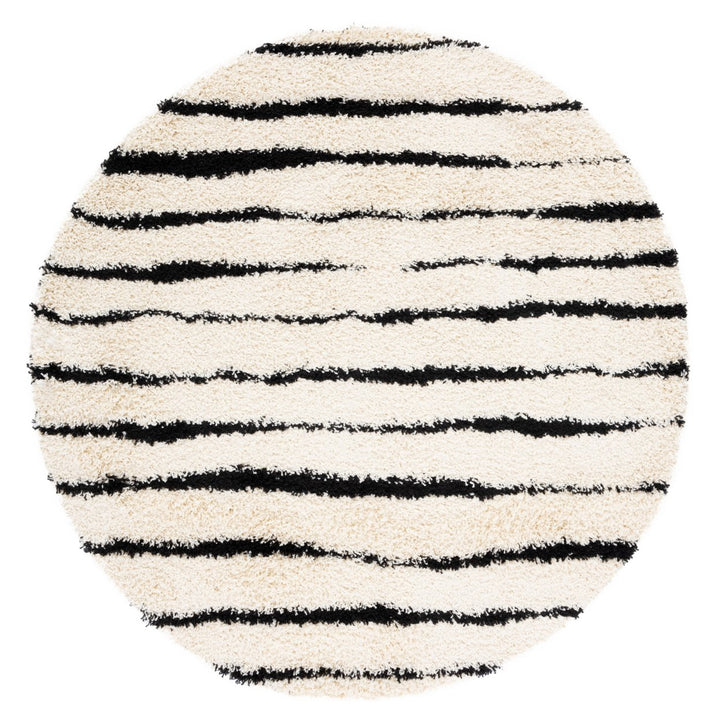 SAFAVIEH Venus Shag VNS603A Ivory / Black Rug Image 1