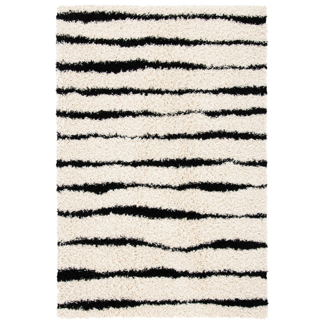 SAFAVIEH Venus Shag VNS603A Ivory / Black Rug Image 1