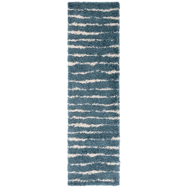 SAFAVIEH Venus Shag VNS603K Turquoise / Ivory Rug Image 1