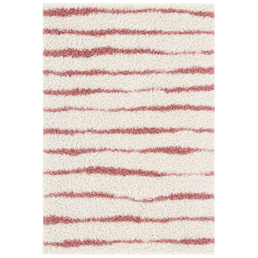 SAFAVIEH Venus Shag Collection VNS603V Ivory/Pink Rug Image 1