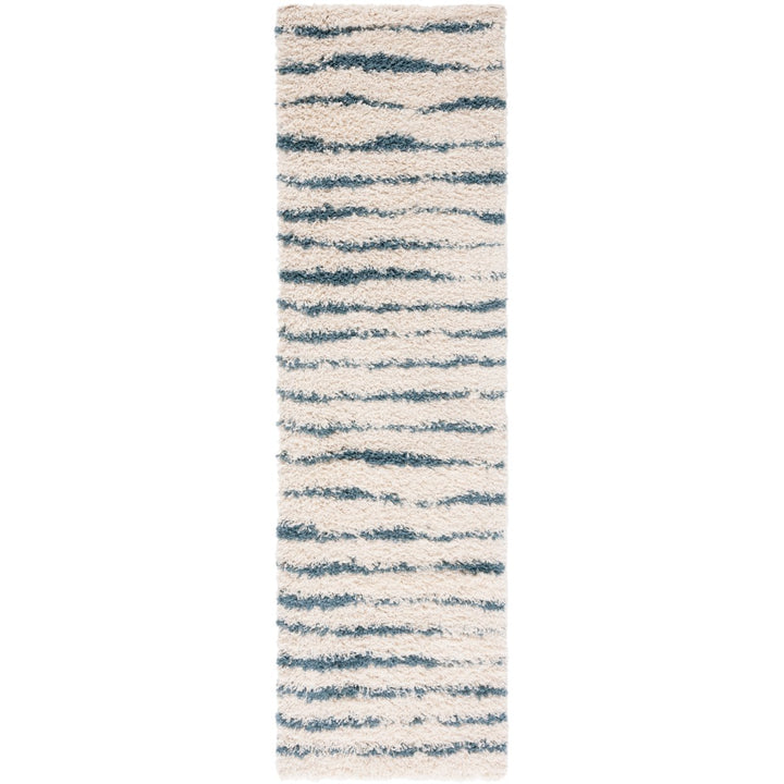 SAFAVIEH Venus Shag VNS603L Ivory / Turquoise Rug Image 1