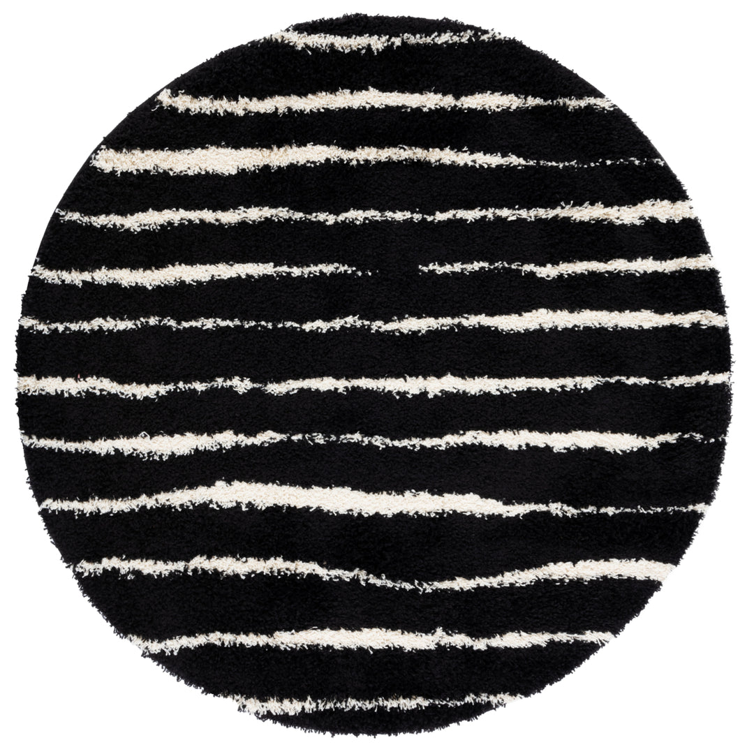 SAFAVIEH Venus Shag VNS603Z Black / Ivory Rug Image 4