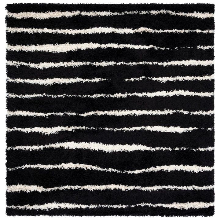 SAFAVIEH Venus Shag VNS603Z Black / Ivory Rug Image 5