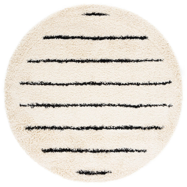 SAFAVIEH Venus Shag VNS604A Ivory / Black Rug Image 1