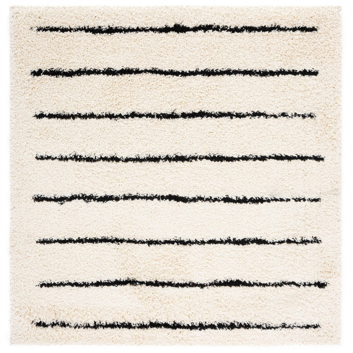 SAFAVIEH Venus Shag VNS604A Ivory / Black Rug Image 1