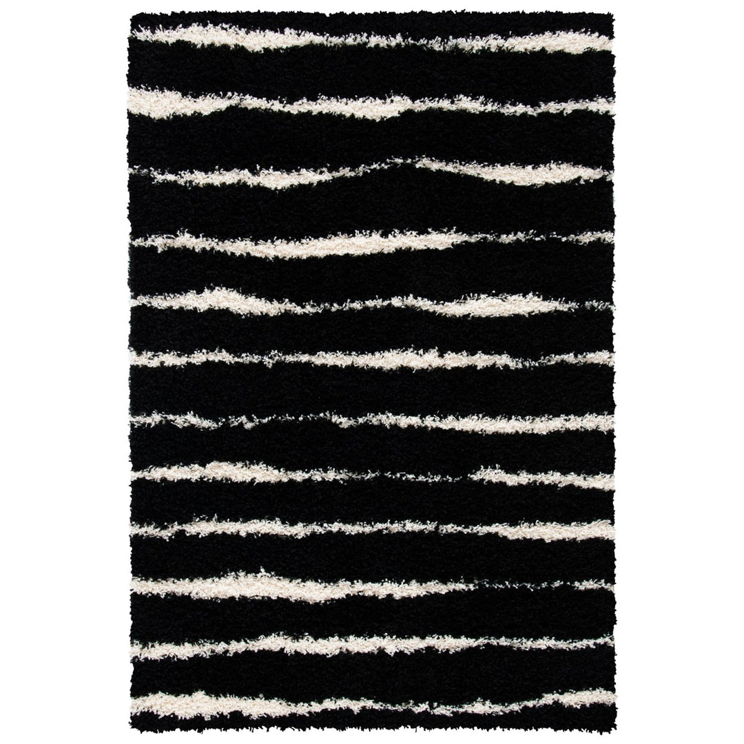 SAFAVIEH Venus Shag VNS603Z Black / Ivory Rug Image 1