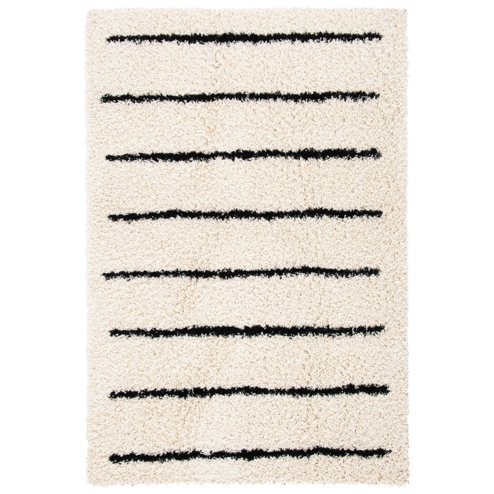 SAFAVIEH Venus Shag VNS604A Ivory / Black Rug Image 9