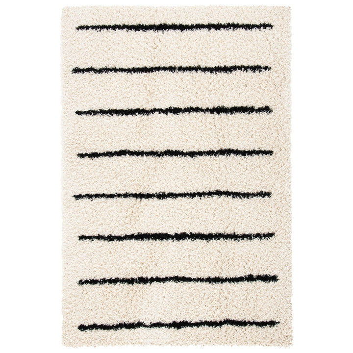 SAFAVIEH Venus Shag VNS604A Ivory / Black Rug Image 1