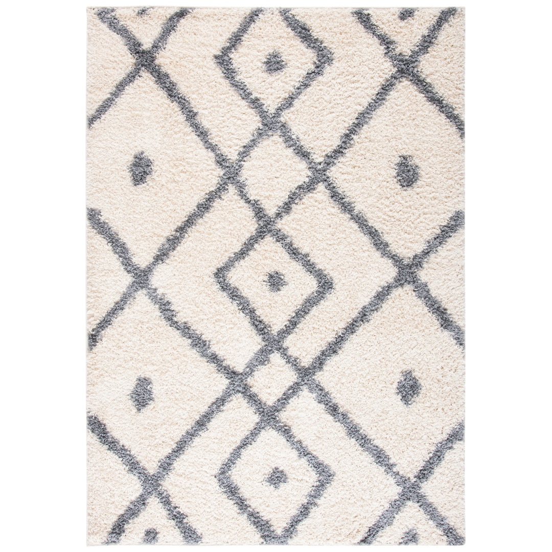 SAFAVIEH Venus Shag Collection VNS683A Ivory/Grey Rug Image 1