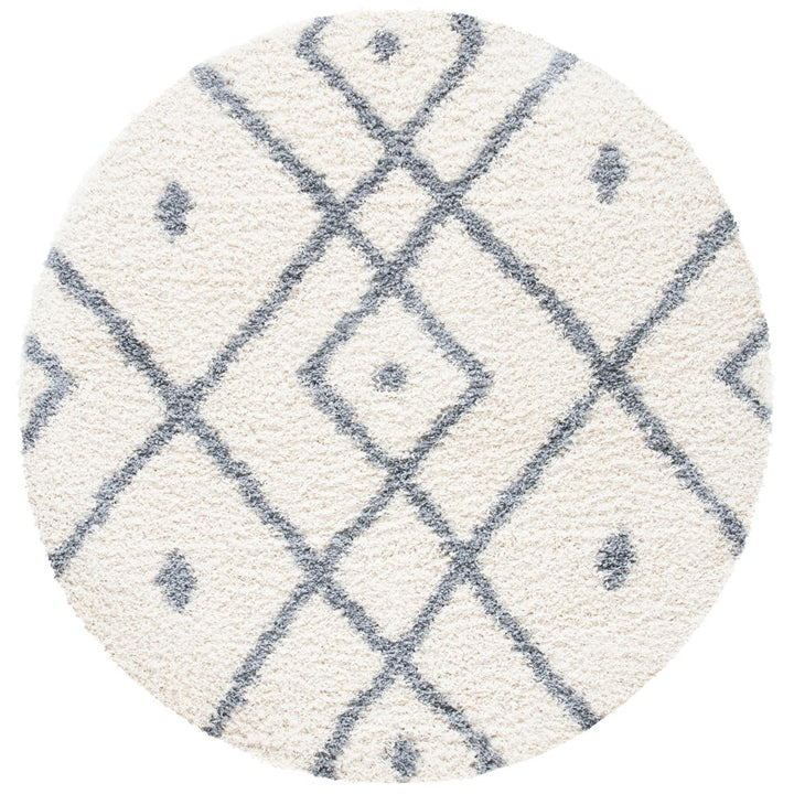 SAFAVIEH Venus Shag Collection VNS683A Ivory/Grey Rug Image 1