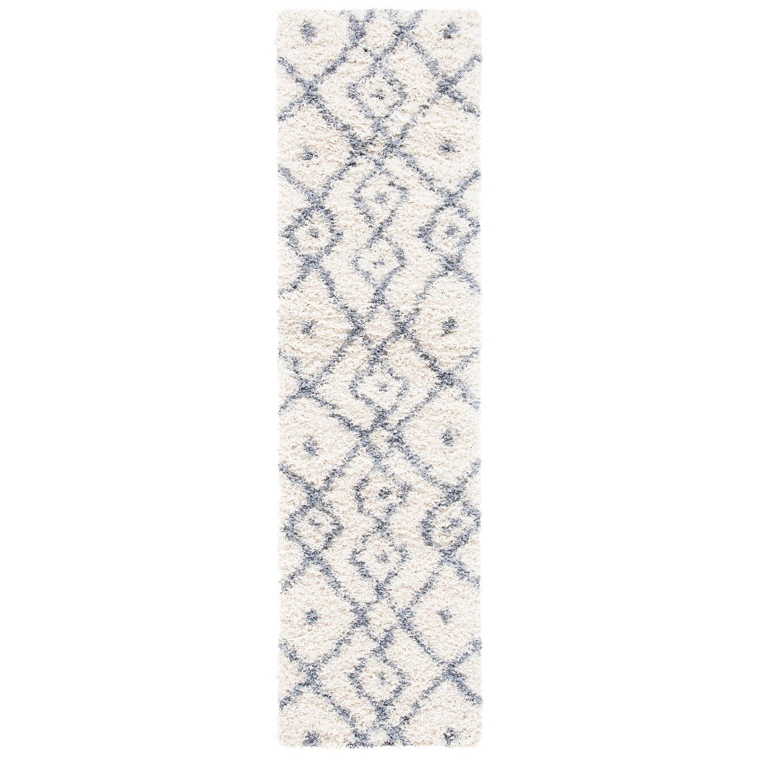 SAFAVIEH Venus Shag Collection VNS683A Ivory/Grey Rug Image 1