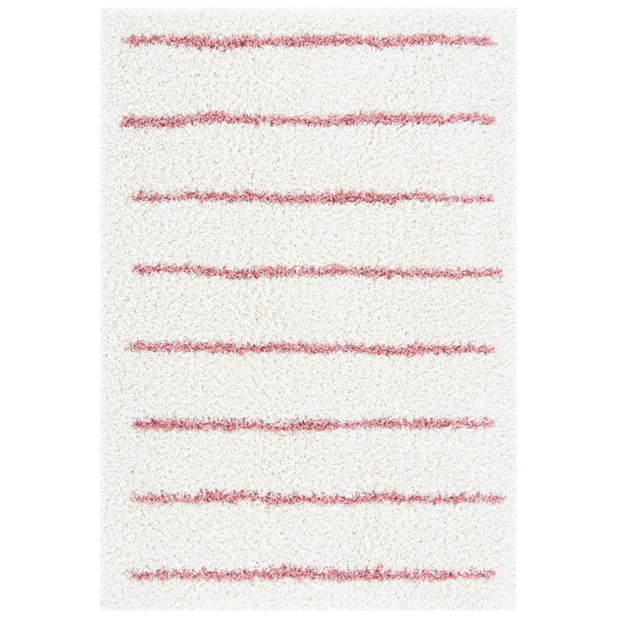 SAFAVIEH Venus Shag Collection VNS604V Ivory/Pink Rug Image 1