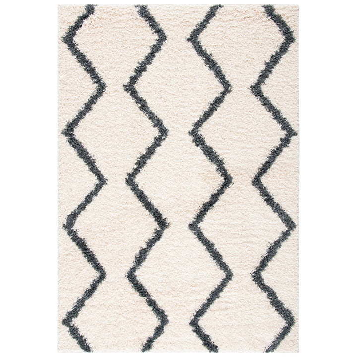 SAFAVIEH Venus Shag VNS680B Ivory / Dark Grey Rug Image 1