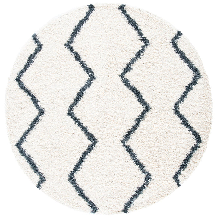 SAFAVIEH Venus Shag VNS680B Ivory / Dark Grey Rug Image 1