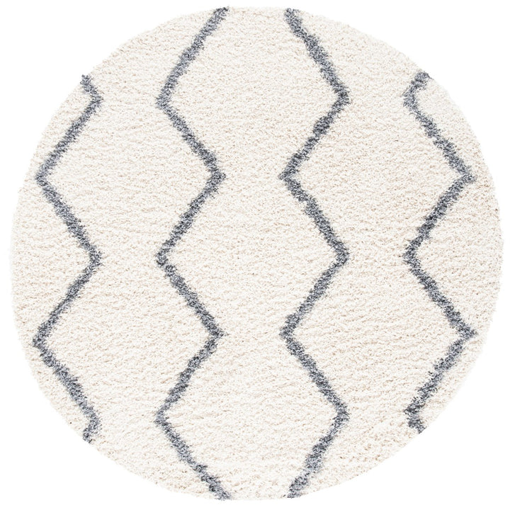 SAFAVIEH Venus Shag Collection VNS680A Ivory/Grey Rug Image 1