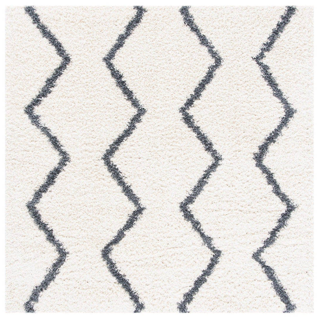 SAFAVIEH Venus Shag VNS680B Ivory / Dark Grey Rug Image 1