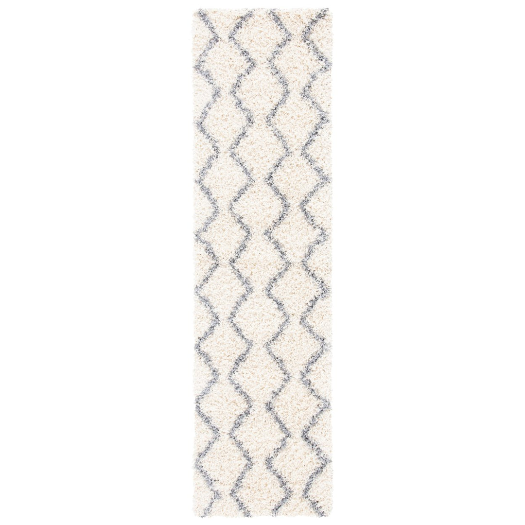 SAFAVIEH Venus Shag Collection VNS680A Ivory/Grey Rug Image 1