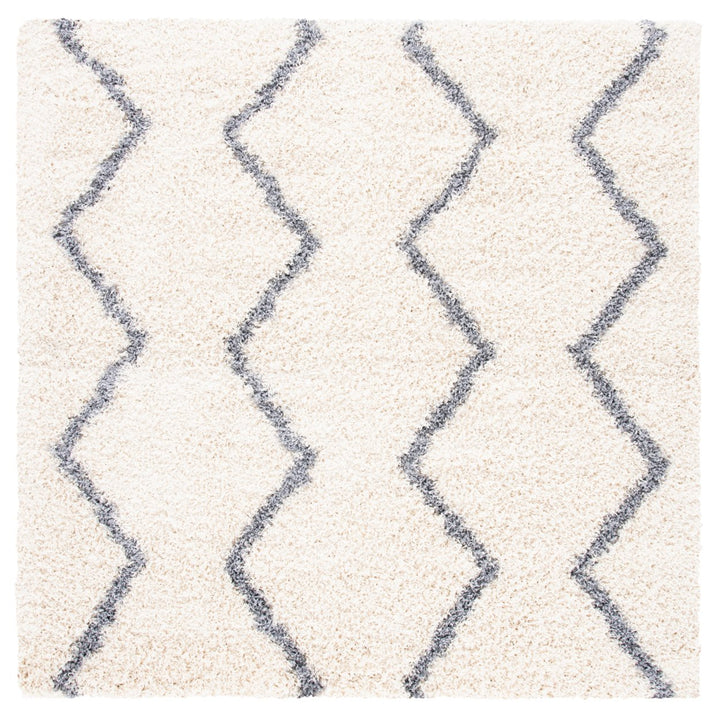 SAFAVIEH Venus Shag Collection VNS680A Ivory/Grey Rug Image 1