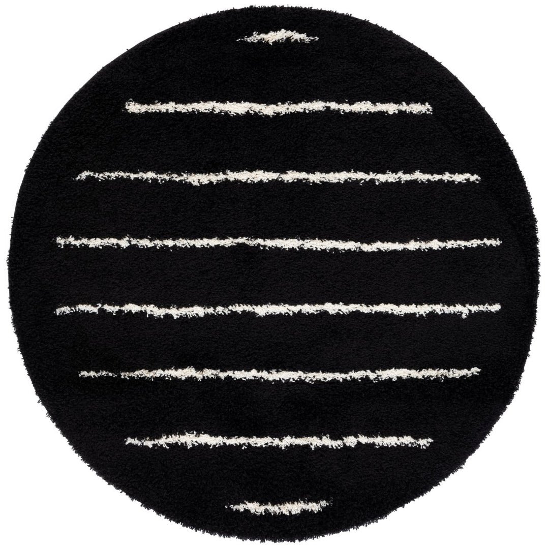 SAFAVIEH Venus Shag VNS604Z Black / Ivory Rug Image 1